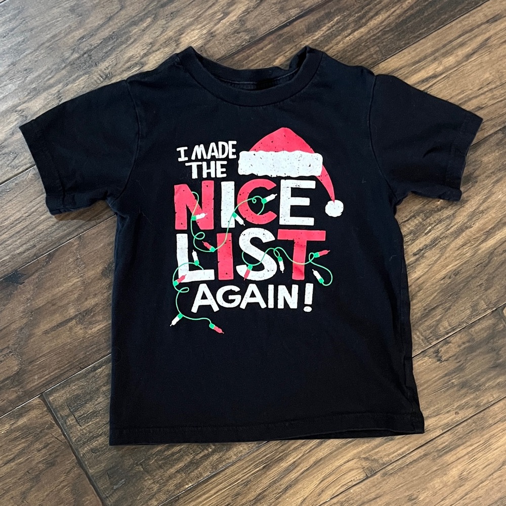 I Made the Nice List Again! Black Christmas Kids T-Shirt